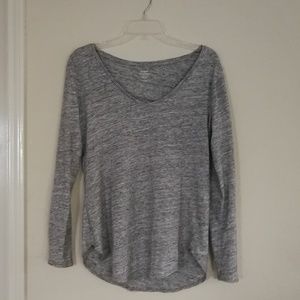 Gray Long Sleeve V-Neck
